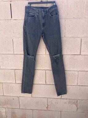 Joe's Jeans Charcoal Skinny Jeans with Knee Distress